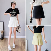 Aktuāli sieviešu kroku svārki ar pogām un augstu vidukli