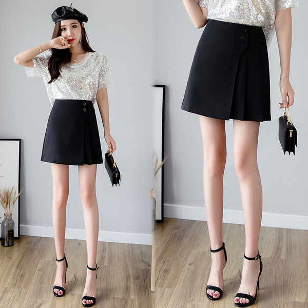 Aktuāli sieviešu kroku svārki ar pogām un augstu vidukli