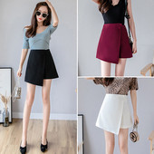 Jauna modeļa asimetriskas sieviešu svārki-bikses ar pogu