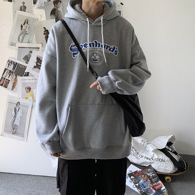 Casual ανδρικό φούτερ με κουκούλα και γράμματα