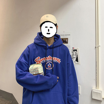 Casual ανδρικό φούτερ με κουκούλα και γράμματα