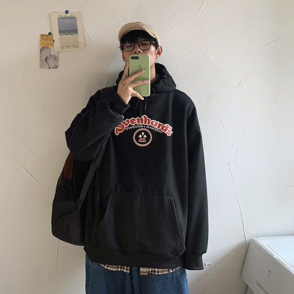 Casual ανδρικό φούτερ με κουκούλα και γράμματα