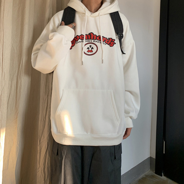 Casual ανδρικό φούτερ με κουκούλα και γράμματα