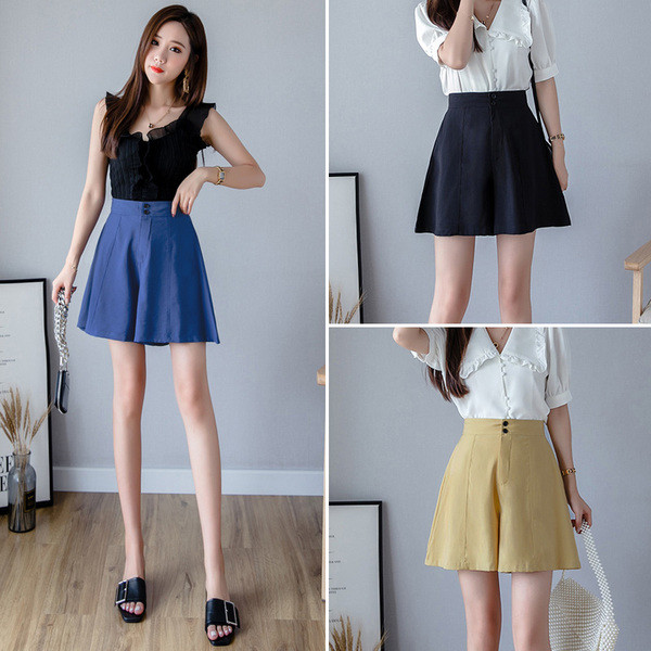 Naiste kõrge vöökohaga lühikesed püksid – lai mudel