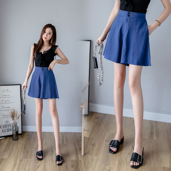 Naiste kõrge vöökohaga lühikesed püksid – lai mudel