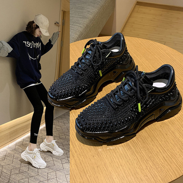 Καθημερινά γυναικεία αθλητικά παπούτσια με ψηλή πλατφόρμα