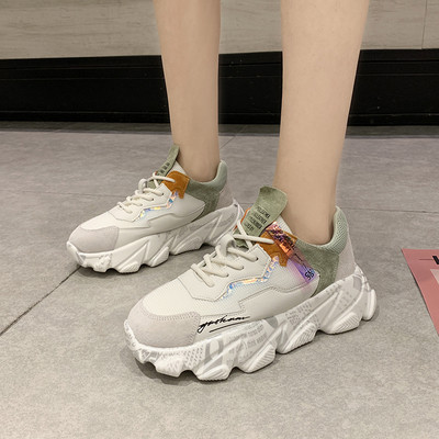 Casual eco δερμάτινα γυναικεία παπούτσια αθλητικά  με ίσια σόλα