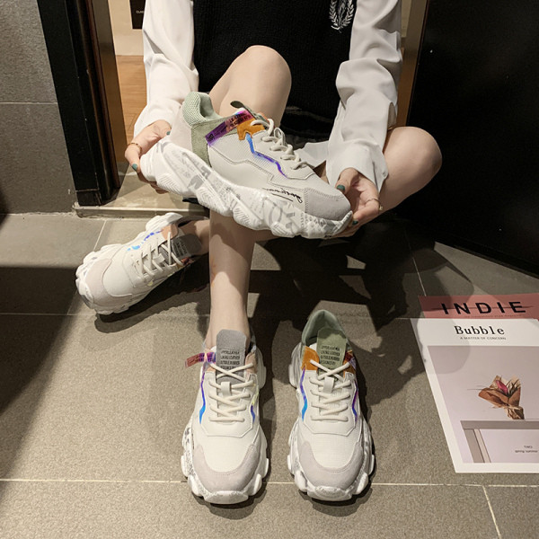 Casual eco δερμάτινα γυναικεία παπούτσια αθλητικά  με ίσια σόλα