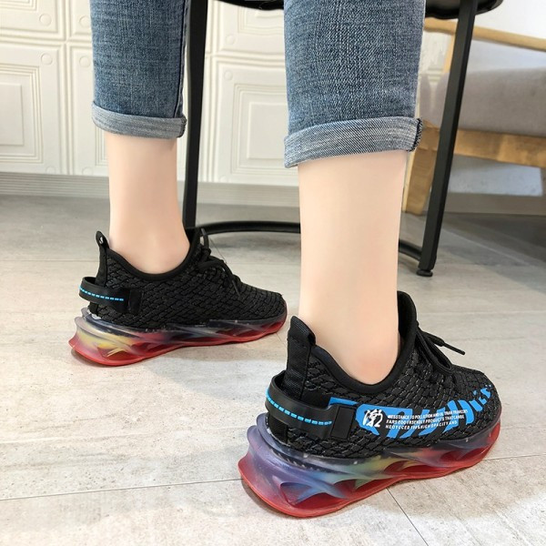 Καθημερινά γυναικεία αθλητικά πάνινα παπούτσια με κορδόνια με χρωματιστή σόλα