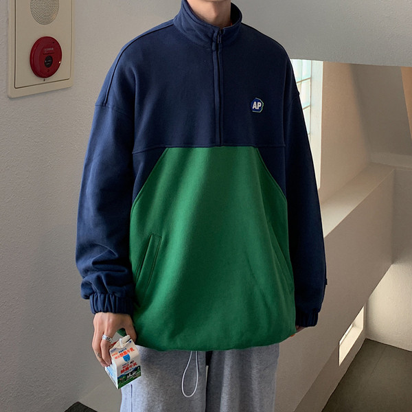 Ανδρικό φούτερμ με φερμουάρ με τσέπες 