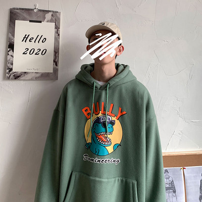 Καθημερινό ανδρικό φούτερ με γράμματα, τσέπες και κουκούλα