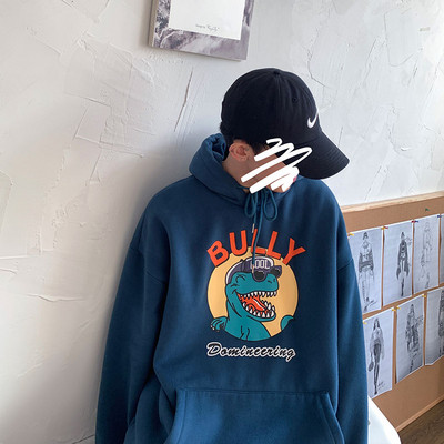 Καθημερινό ανδρικό φούτερ με γράμματα, τσέπες και κουκούλα