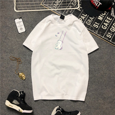 Casual ανδρική μπλουζάκι με ωοειδές λαιμόκοψη και εφαρμογή