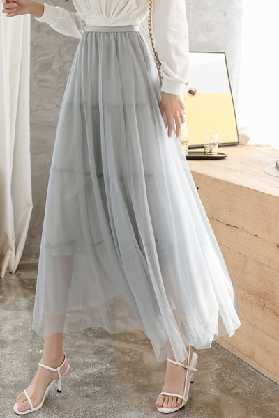 Aktuālie sieviešu svārki ar augstu vidukli un tillu