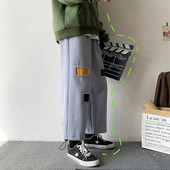 Vyriškos plačios laisvalaikio kelnės su spalvotais lopais