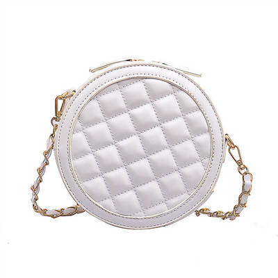 Modernus moteriškas apvalus krepšys su ilga rankena ir užtrauktuku