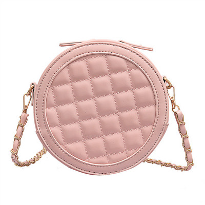 Modernus moteriškas apvalus krepšys su ilga rankena ir užtrauktuku