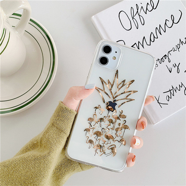 Läbipaistev flamingo ümbris iPhone 11 jaoks