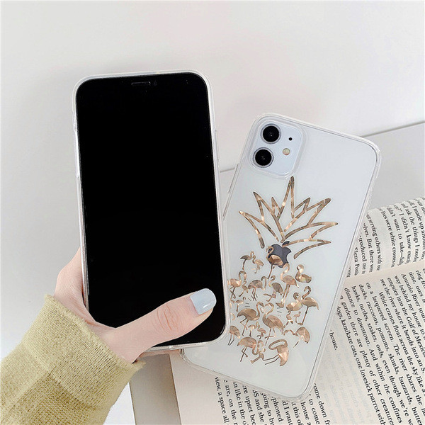 Läbipaistev flamingo ümbris iPhone 11 jaoks