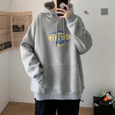 Casual  ανδρικό φούτερ με κουκούλα φούτερ και γράμματα