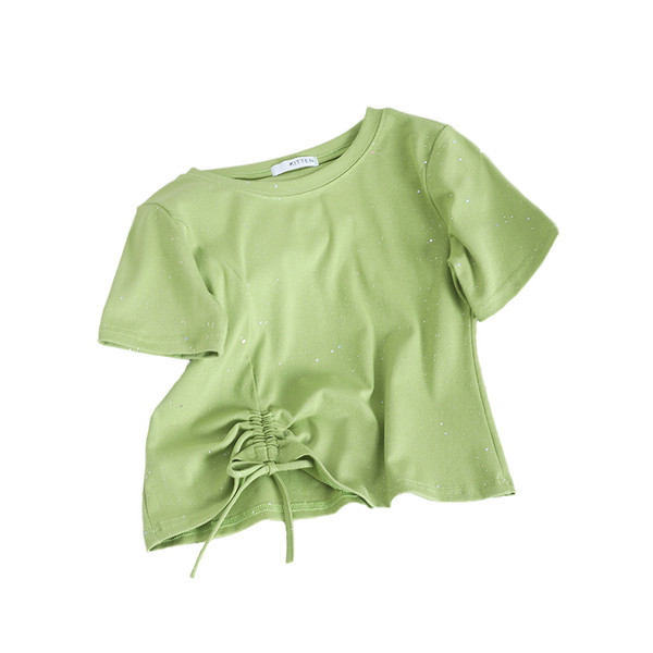 Καθημερινή γυναικεία μπλούζα με κορδόνια και κοντό μανίκι