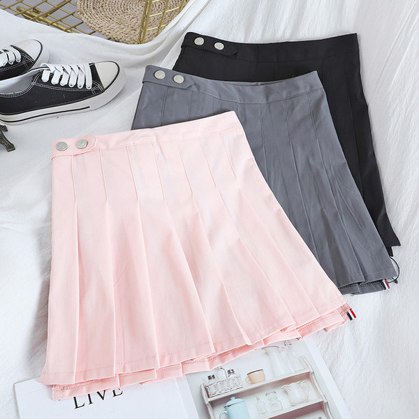 Moderni sieviešu kroku svārki ar augstu vidukli un pogām