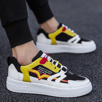 Vīriešu ikdienas kedas ar plakanu zoli, mežģīnēm un krāsainu rakstu