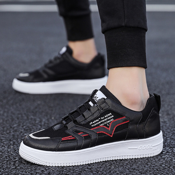 Vīriešu ikdienas kedas ar plakanu zoli, mežģīnēm un krāsainu rakstu