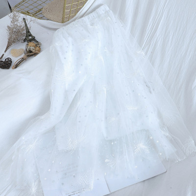 Καθημερινή γυναικεία φούστα  με ελαστική μέση και τούλι