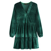 Lühikese lõikega V-kaelusega sametkleit