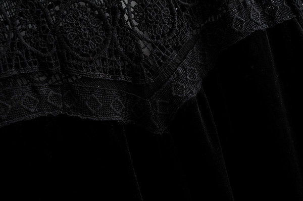 Νέο μοντέλο μακρύ ίσιο βελούδινο φόρεμα με τούλι και δαντέλα 