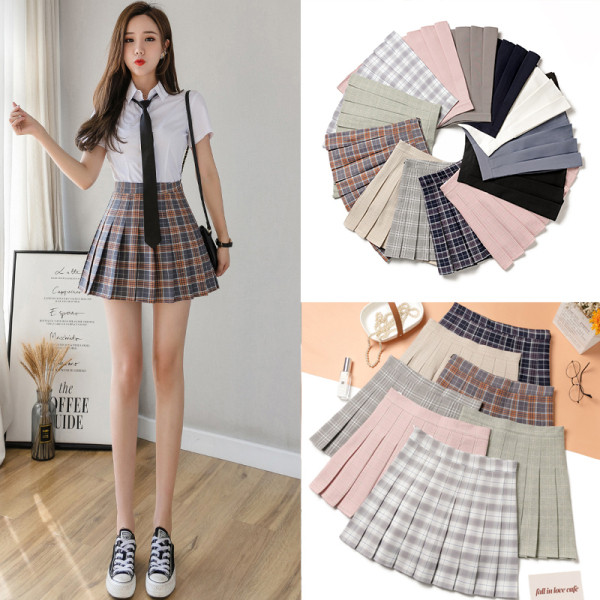 Hajtogatott női szoknya magas derékkal