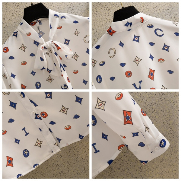 Hétköznapi női ing fűzővel és hosszú sifon ujjal