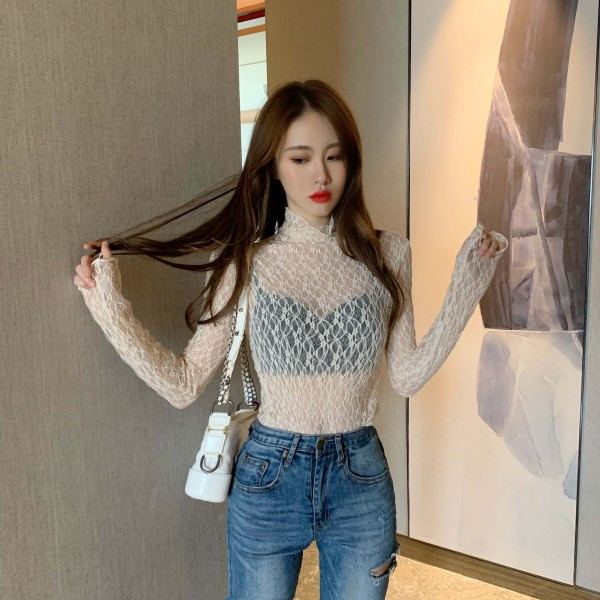 Liibuv naiste pitspluus kõrge kraega