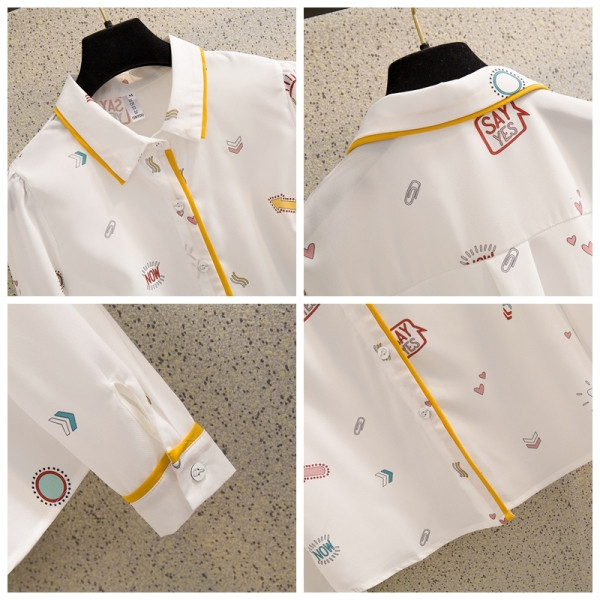 Sieviešu krekls ar klasisku apkakli un garām piedurknēm