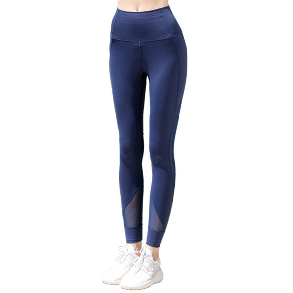 Elastsed naiste sportlikud säärised kõrge vöökoha ja võrguga