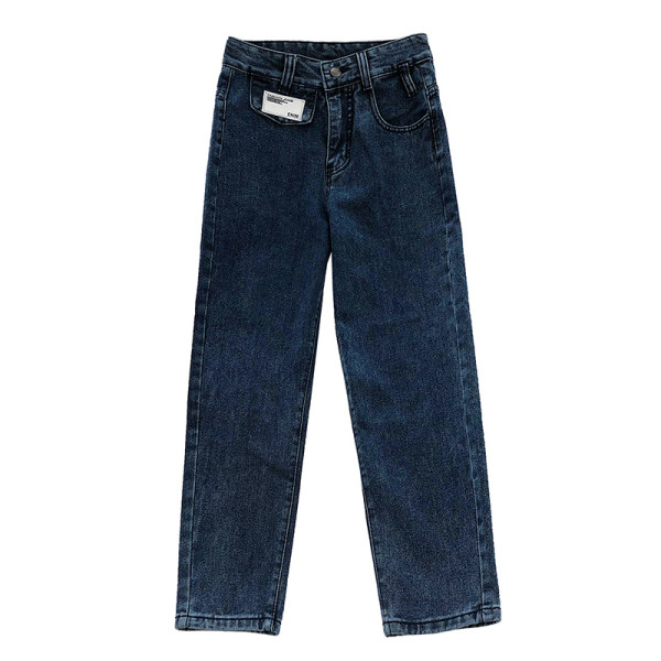 Modern női farmer magas derékkal - egyenes modell