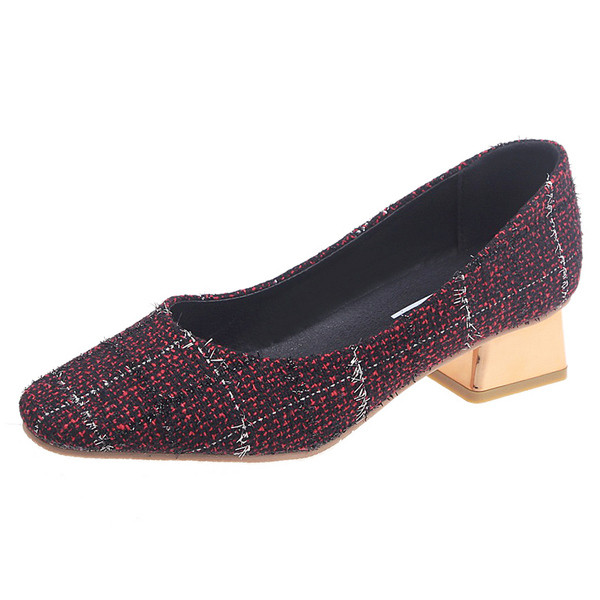 Plediniai moteriški pavasariniai batai storais kulnais