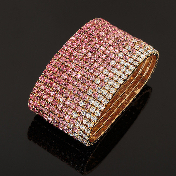 Elegantna ženska narukvica s ružičastim kamenčićima