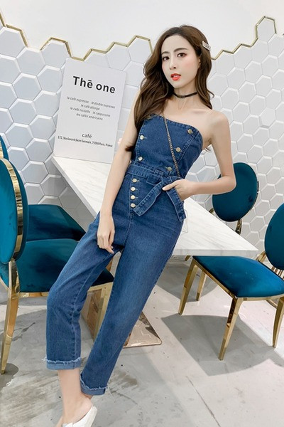 Új modell farmer overall gombokkal és derékövvel