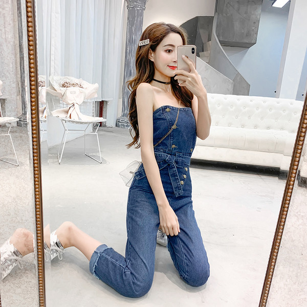 Új modell farmer overall gombokkal és derékövvel