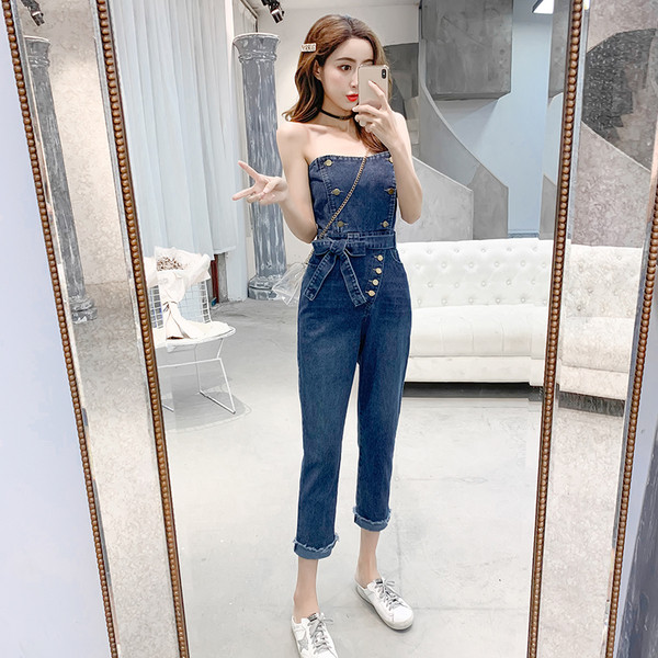 Új modell farmer overall gombokkal és derékövvel