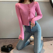 Bluza de dama de primavara cu nasturi si crapata