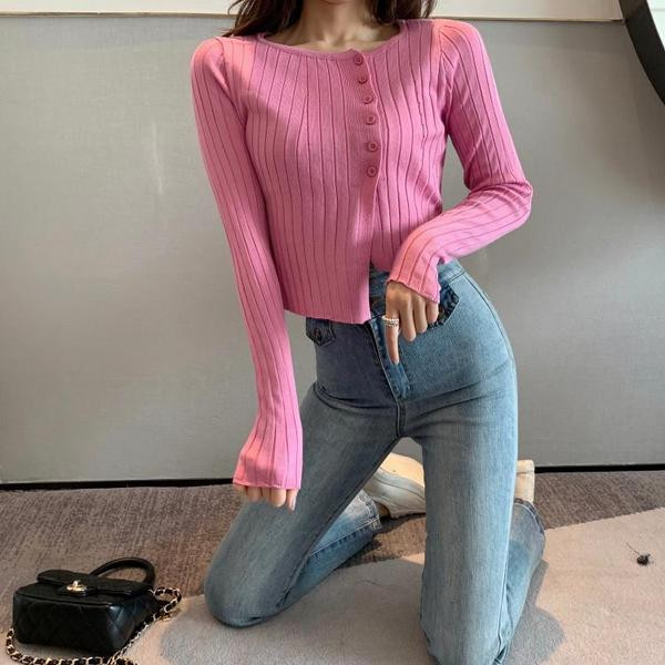 Bluza de dama de primavara cu nasturi si crapata