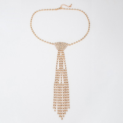 Elegantna ženska ogrlica u obliku kravate sa kamenčićima