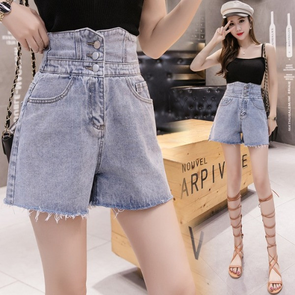 Blugi largi de dama cu talie inalta