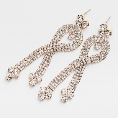 Eleganti sieviešu karājas auskari ar akmeņiem