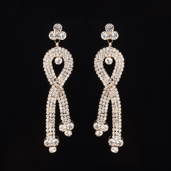 Eleganti sieviešu karājas auskari ar akmeņiem