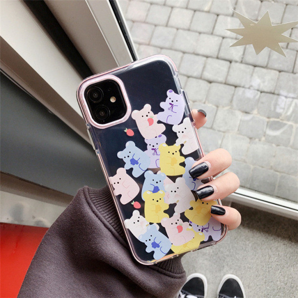 Прозрачен силиконов калъф с мечета за iPhone 11 - два модела