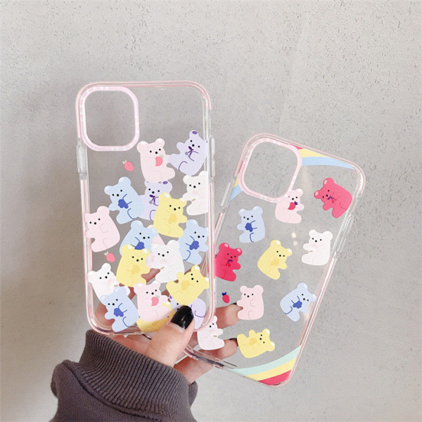 Прозрачен силиконов калъф с мечета за iPhone 11 - два модела